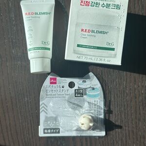 Dr.G Red Blemish Clear Soothing Cream Set: 70ml jar + 30ml tube + spatula stand